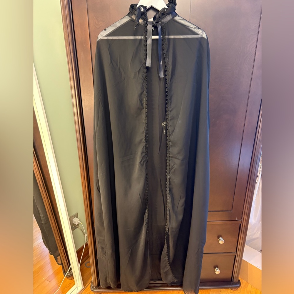 Black Cape, long, polyester, Halloween, Role playing